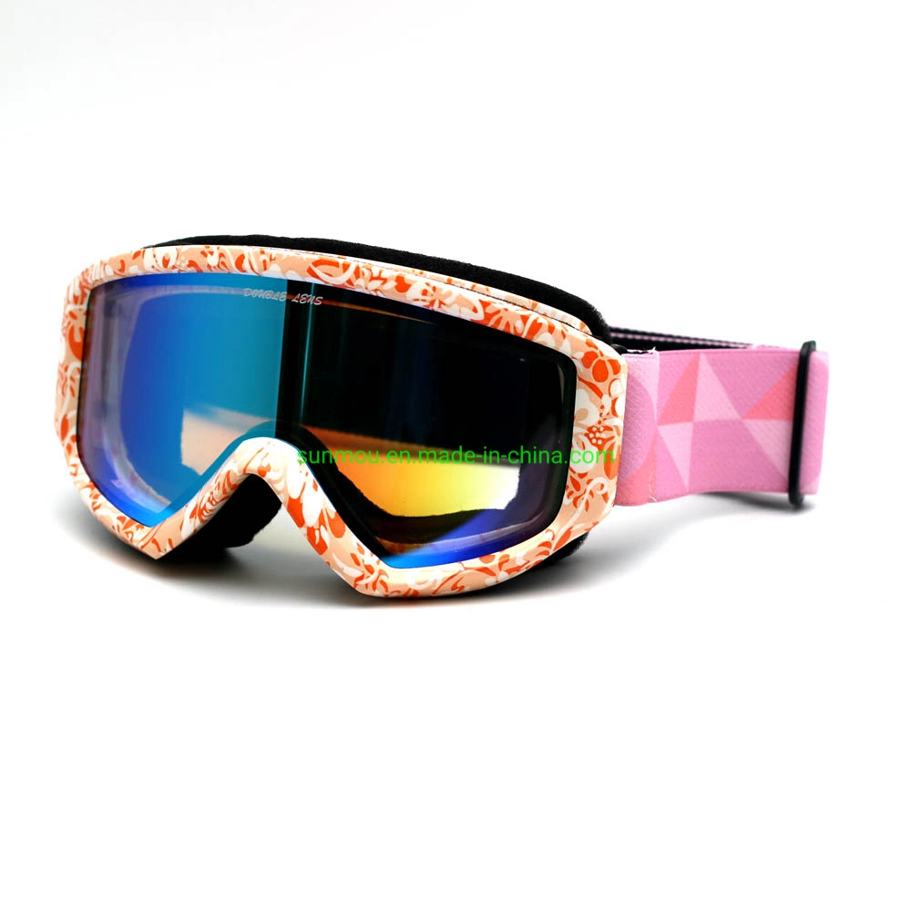 K0064 Anti-Fog Cilindro de doble lente Kids Ski &amp; Snowboard Windproof Gafas de protección UV Deportes gafas de Boy &amp; Girl &amp; Lady