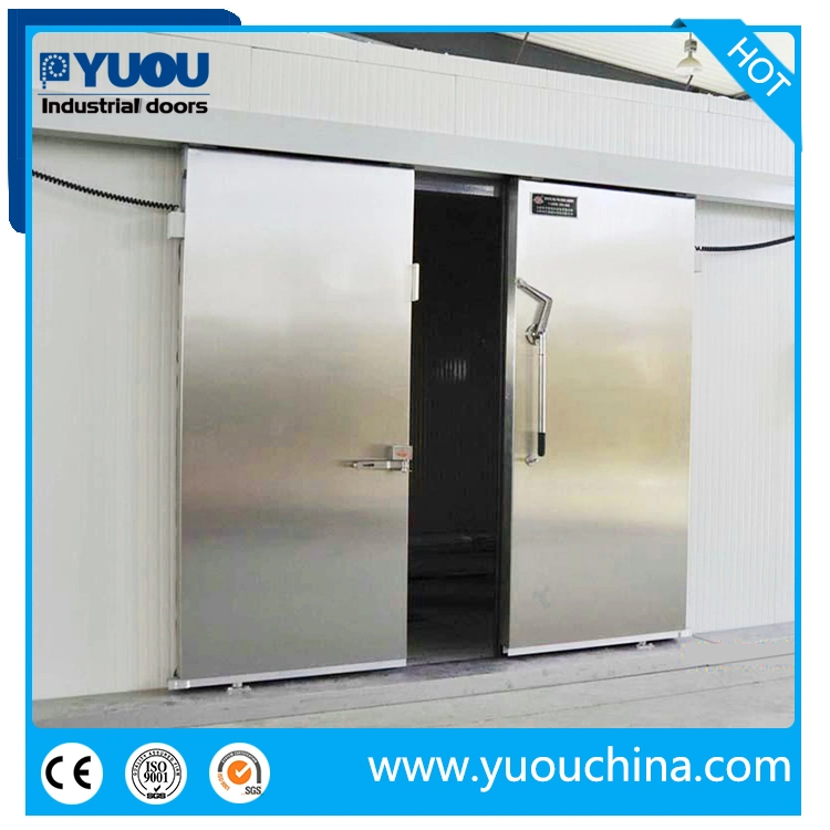 Industrial Automatic or Manual Polyurethane Sandwich Panel Thermal Insulated Stainless Steel Cold Storage Freezer Room Sliding Door for Refrigeration Warehouse