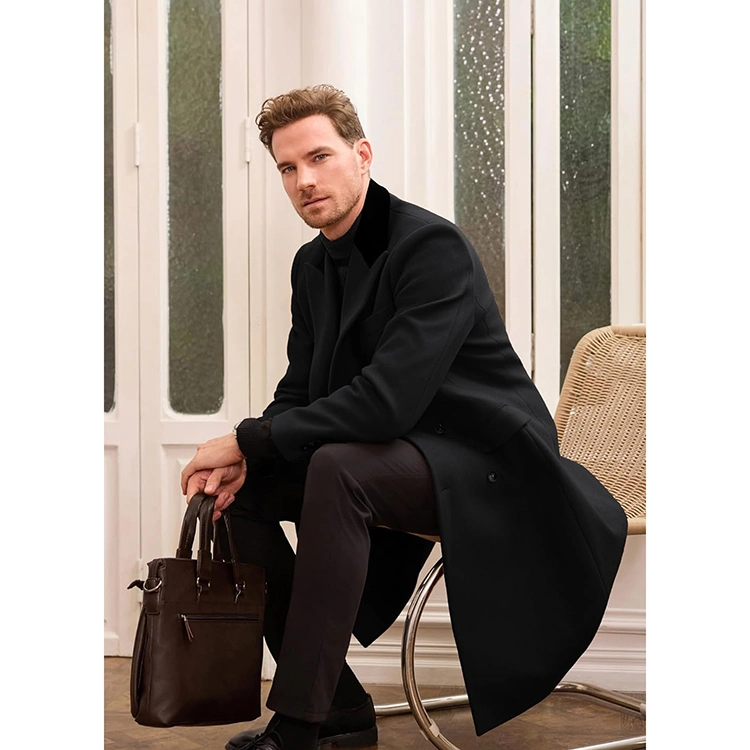 Frühling und Herbst Neue zweireihige Trenchcoat Herrenmode Handsome Mantel englischer Stil langer Mantel für Herren