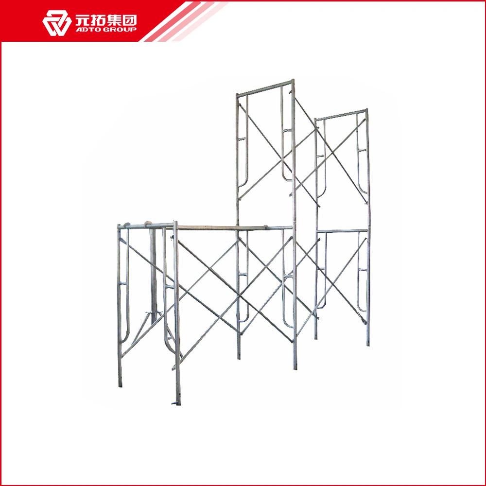 Pre Galvanized Steel Tubular Scaffold Cross Brace Ladder H Type Frame Scaffolding