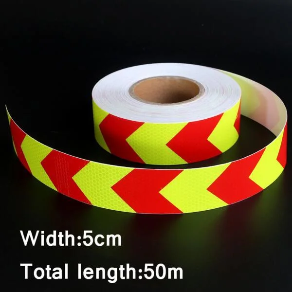 Dual Colors Arrow Pattern Lattice Reflective Tape Sticker Car Styling Automobile Warning Film Decal Safety Product