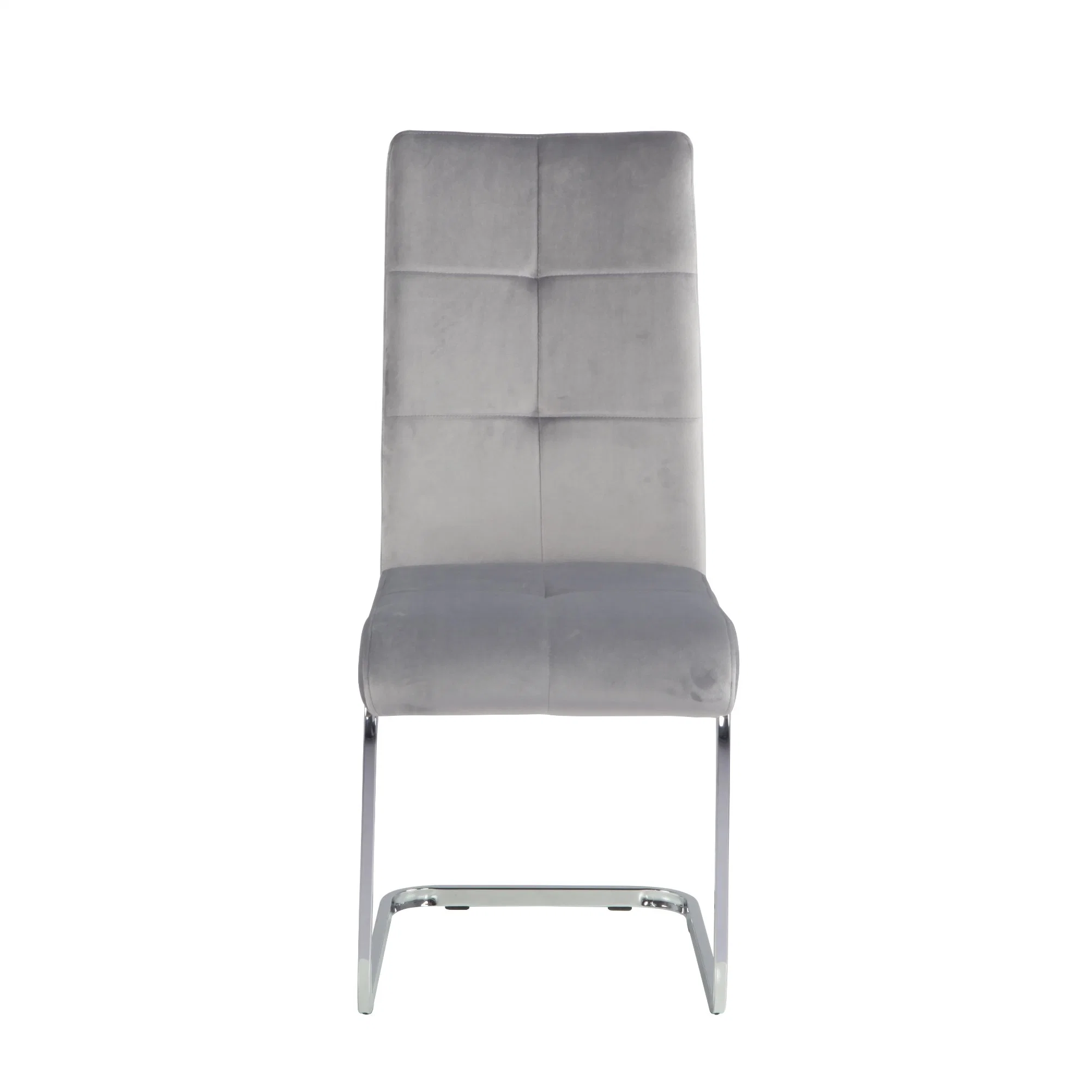 Fashionable PU cromado couro cadeiras de jantar com pernas cromada cadeiras de jantar