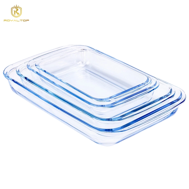 Bakeware Cristal hogar Pan con tapa de silicona