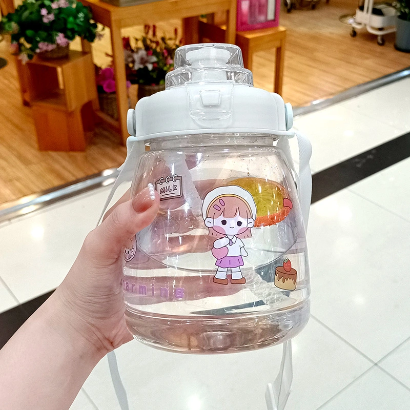 Large Belly High Appearance Student Plastic Gift Cup with Straw for Children