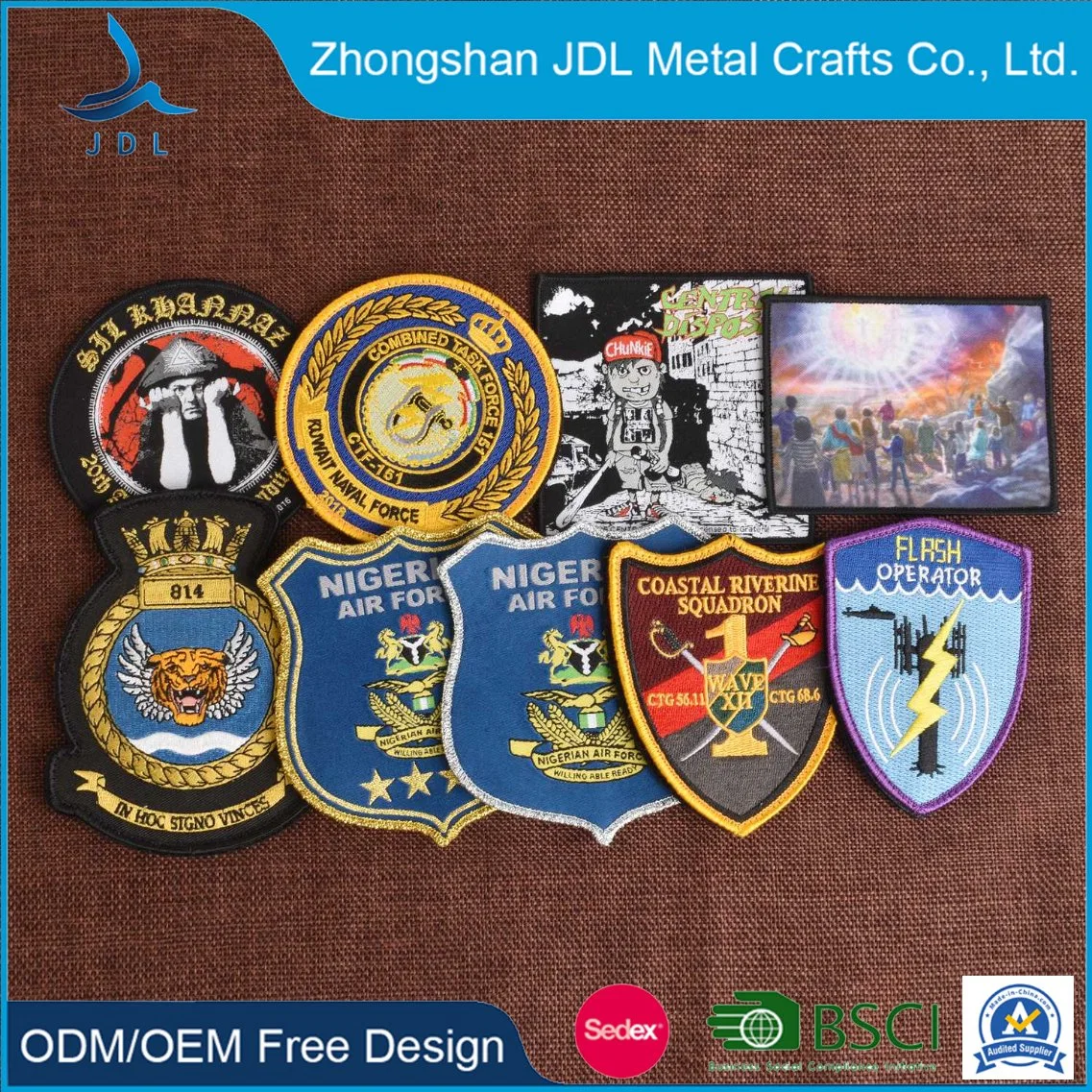 Personal Design Customized Wholesale/Supplier Embroidery Patch Garment Clothing Accessories Custom 3D Flat Fashion Apparel Textiles (91)