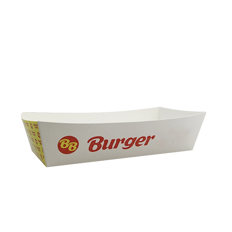 White Disposable Paper Food Serving Tray for BBQ&prime; S, Picnics, Carnivals and Festivals