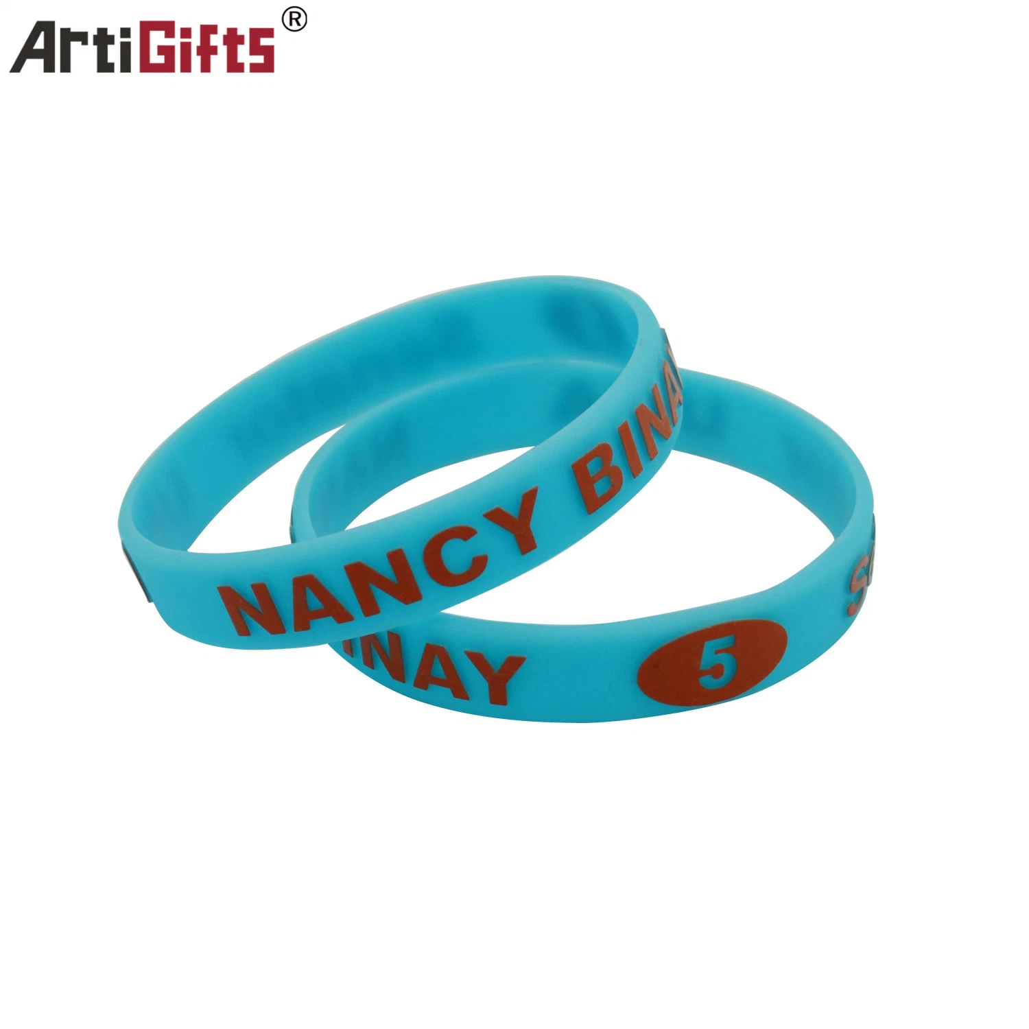 Customized Rubber Fashion Watch Style Debossed Imprint Silicone Wristband