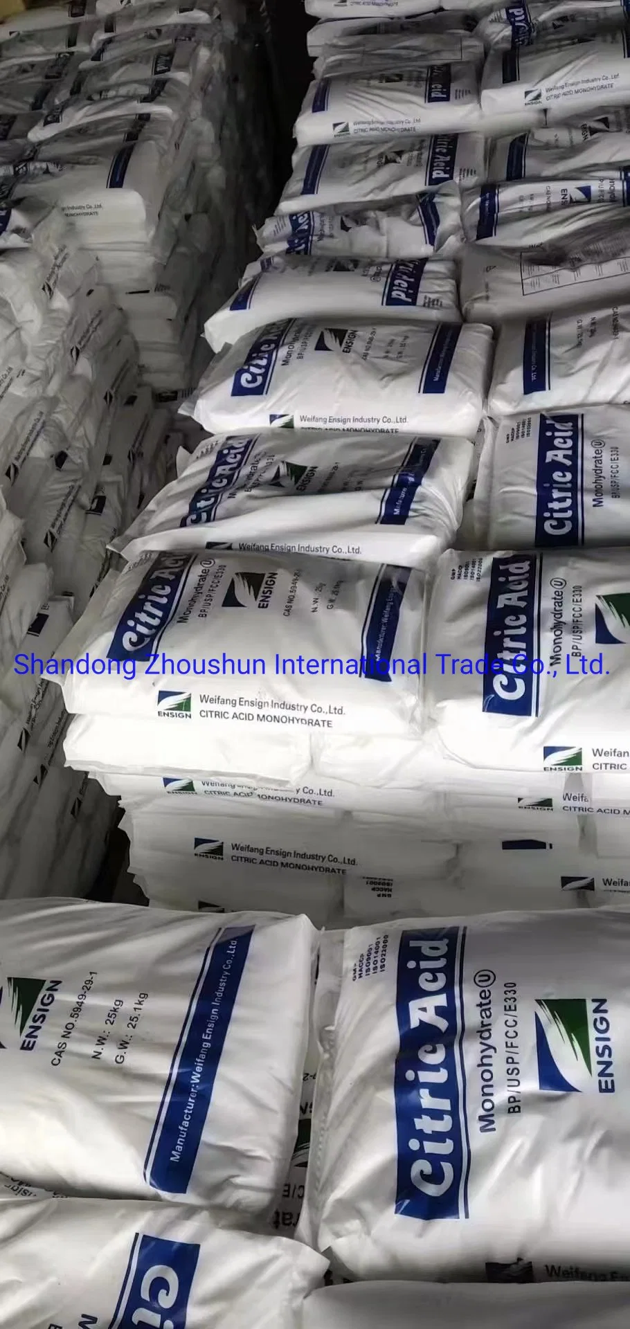 2022 Weifang Ensign Food Grade Widely Used Superior Quality Citric Acid Anhydrous Price