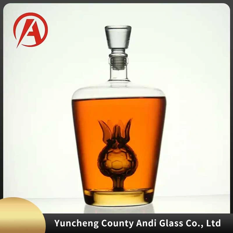 Unique Design Gold Plating High quality/High cost performance  Glass Bottle 200ml Gun Shaped Empty Vodka Whiskey Brandy Alcohol Tequila Glass Bottle