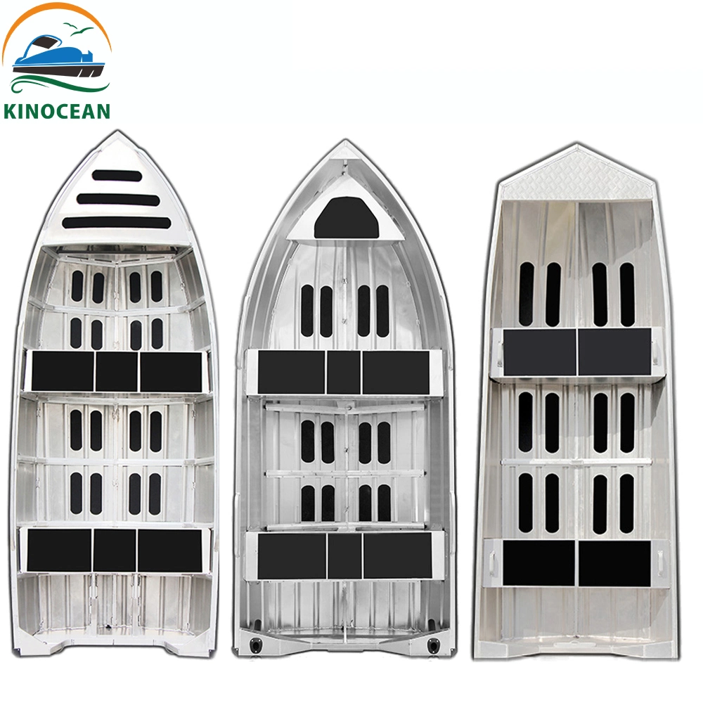 Totalmente soldado Kinocean 14ft de grado marino barco de pesca de aluminio (10M, 11m, 12m, 14m, 16m, 17ft)