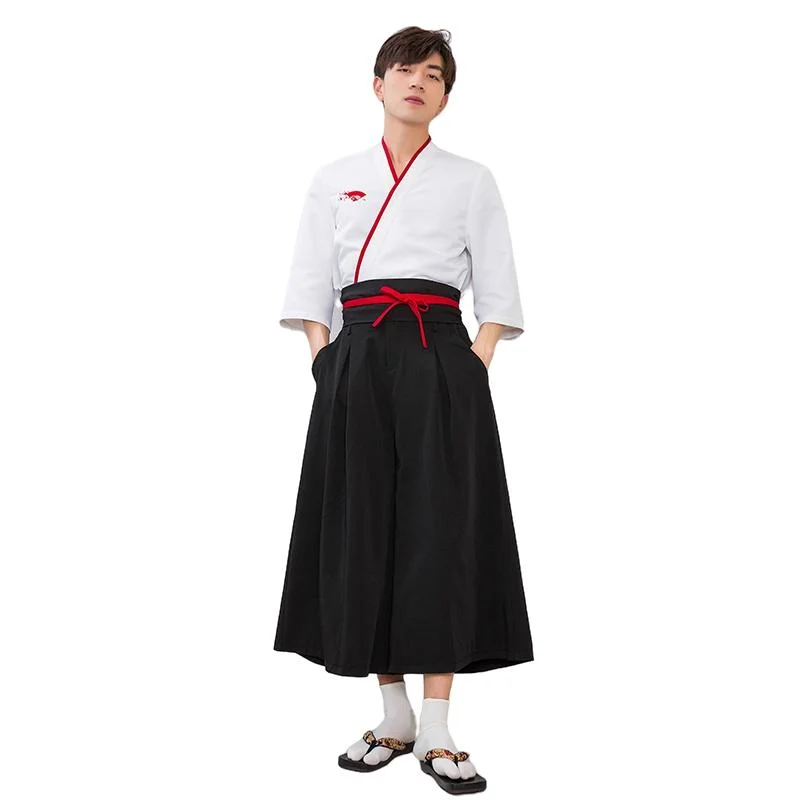 Best Quality Men's Women's Five-Point Sleeve Workwear Top Skirt Pants Suit Dining Kitchen Restaurant Waiter Uniform Chef Clothing