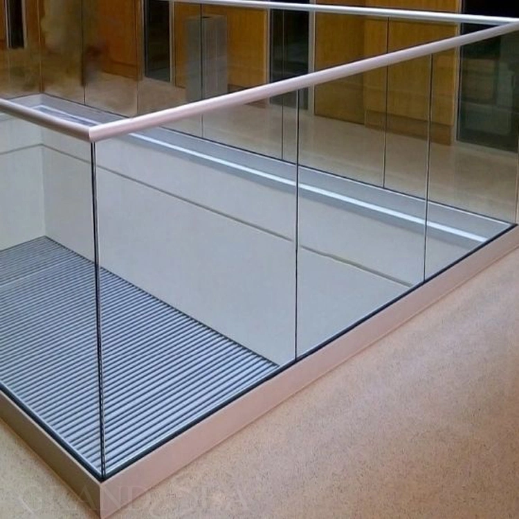 Aluminium Security Balustrades Hardware Aluminum Metal Frameless Profile U Channel Clamp Glass Railing