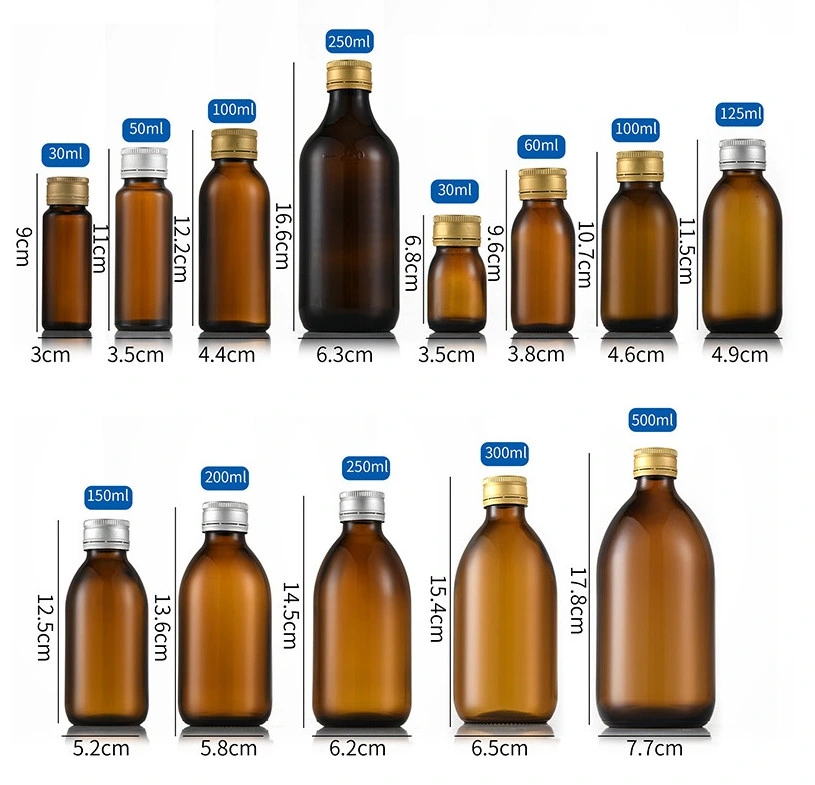 Коричневый Light-Proof медицинских продуктов устные жидкости стеклянной посуды сироп таблетки стеклянную бутылку