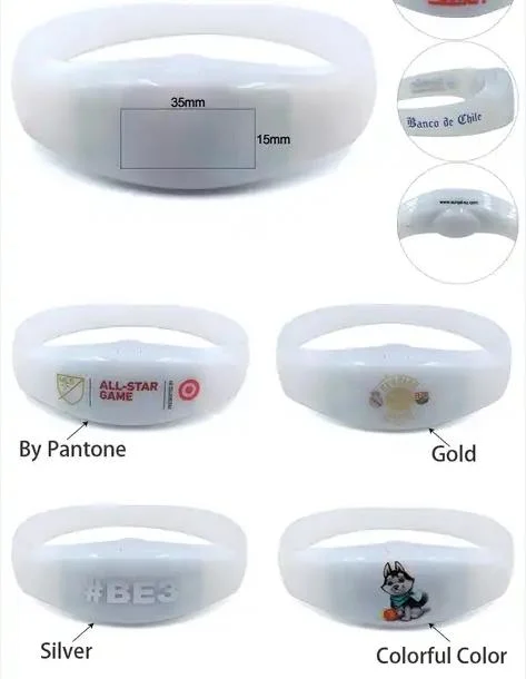 Nouveau produit 4 voyants LED contrôlé à distance de logo personnalisé Bracelet Bracelet, le DMX Voyant de contrôle pour l'événement