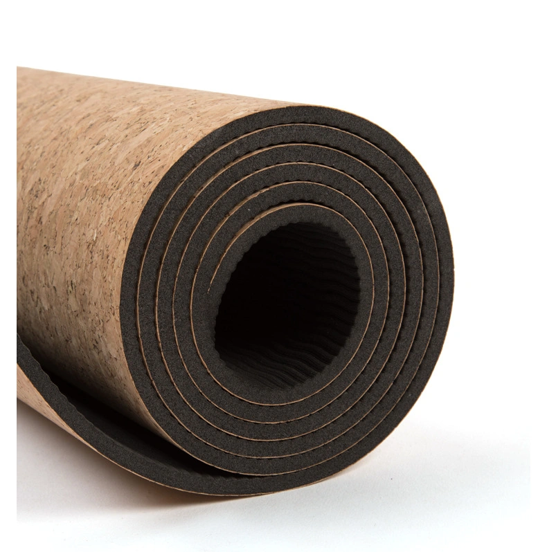 Manufacturers Wholesale/Supplier Cork Yoga Mat 5mm Fitness Sports Cork TPE Yoga Mat Body Line Manufacturers Wholesale/Supplier