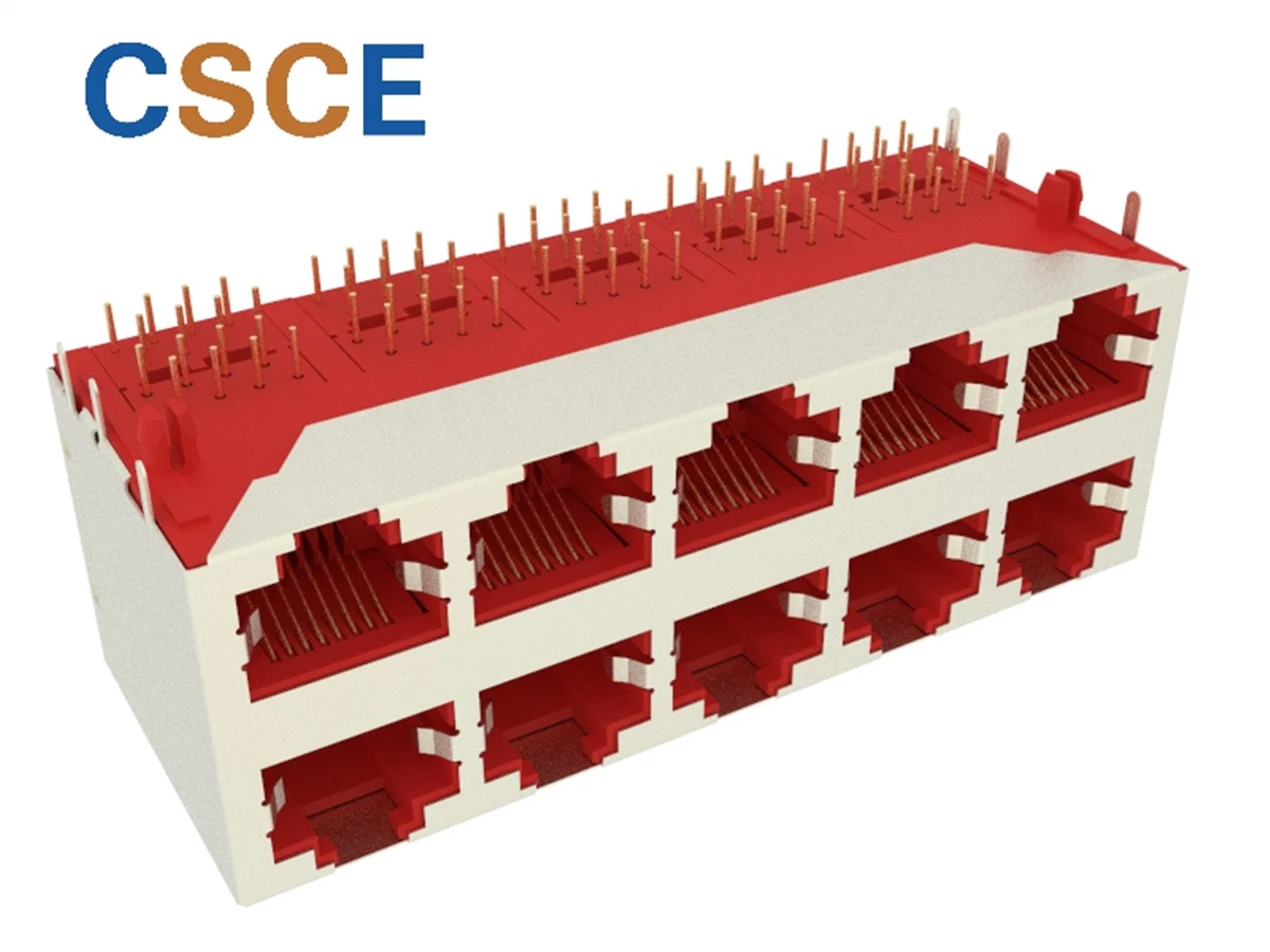 2 X 5 Ports, gestapelt, RJ45 Netzwerksockel