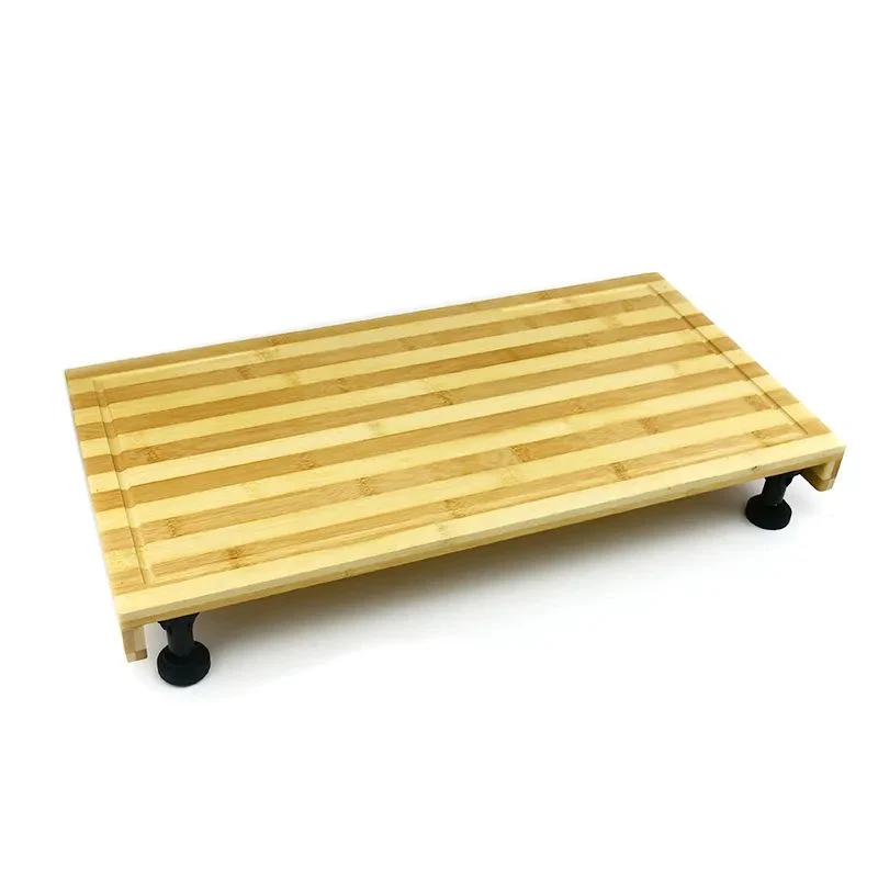 Dual-Purpose Chopping Board Bamboo and Stovetop Cover Cutting Board with Adjustable Legs