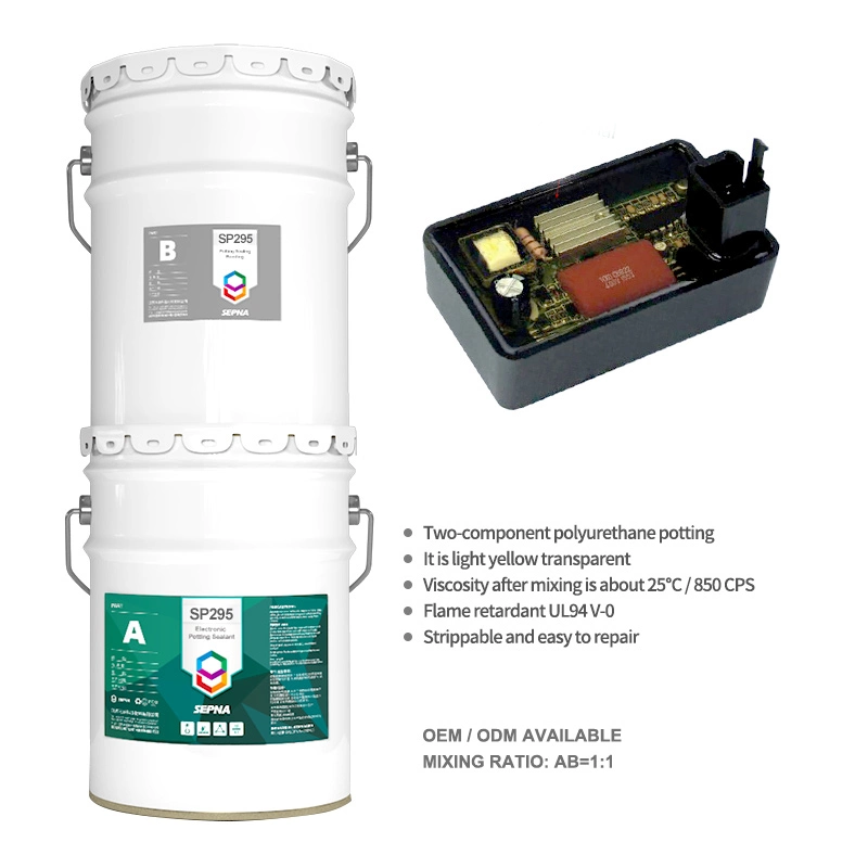 Adhésif électronique à potage en polyuréthane à deux composants pour carte de circuit imprimé électronique Equipement IGBT Potting Nouveau véhicule énergie Potting contrôleur électrique