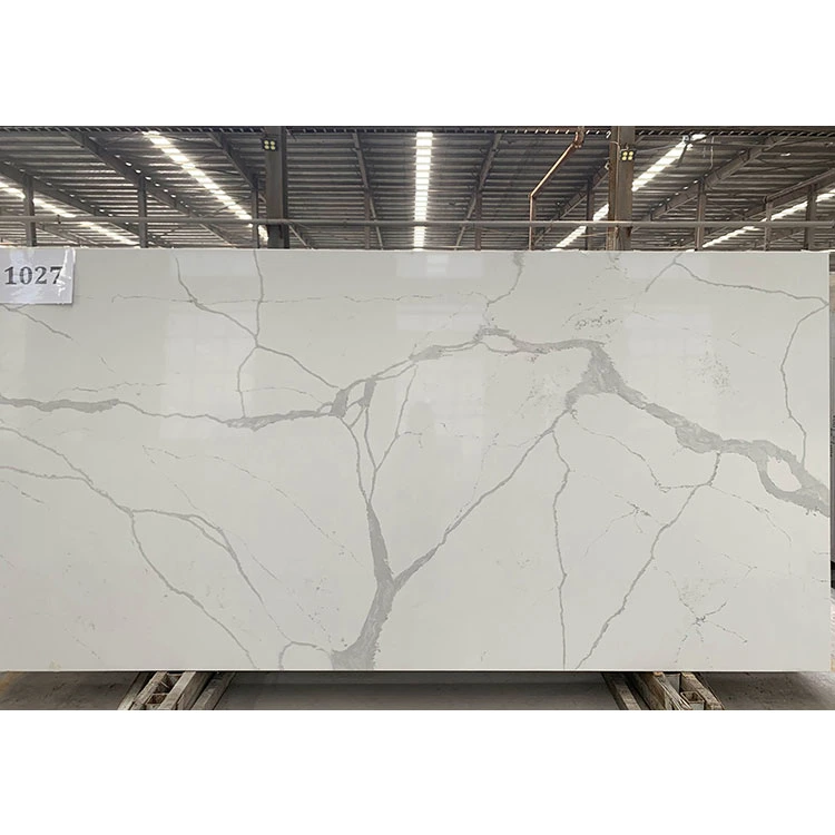 Frost Waterfall Quartz Table Counter Top Slab Quartz Stone for Kitchen Bath Vanity Countertop