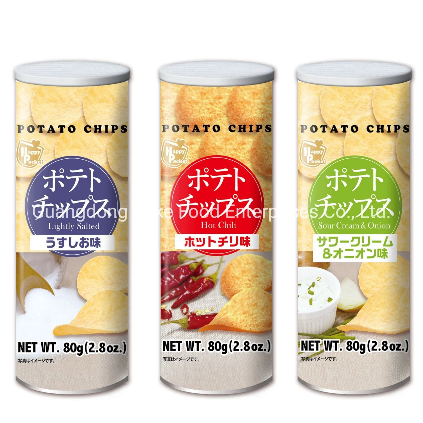 80g-100g Japanese Brands Potato Chips Potato Crisp Tortilla Corn Chips Canned Food Popcorn Puffed Food Snacks with Halal (ISO/HACCP/BRC/FDA APPROVED)