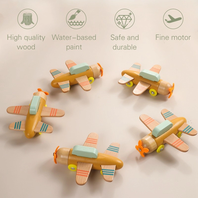 Creative Children's Small Plane Wooden Intellectual Toy