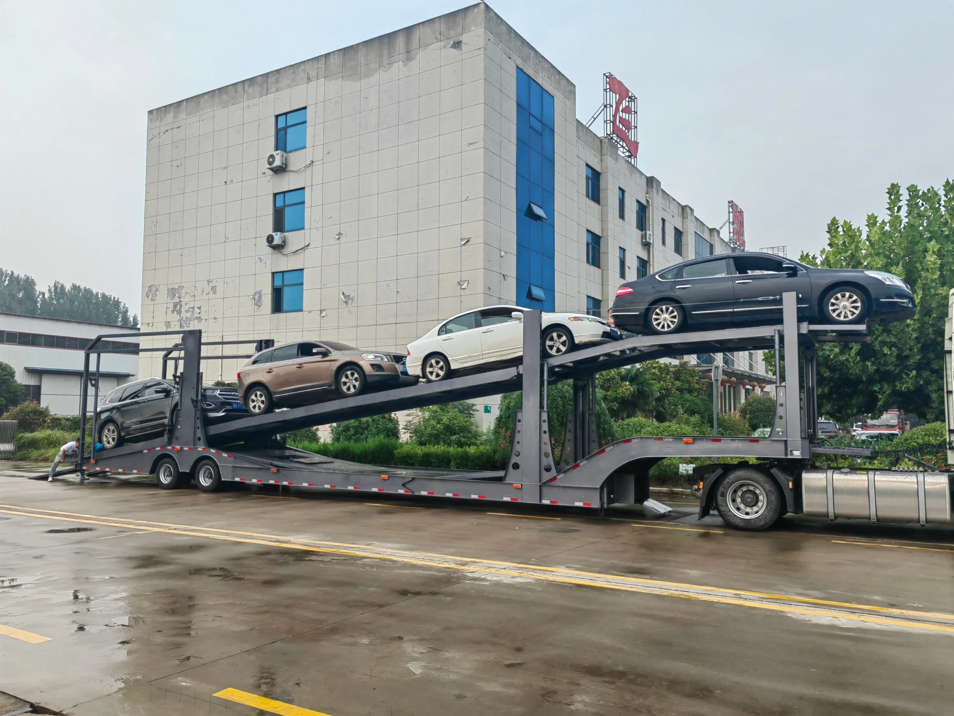 Ottc Certification Can Be Provided New Double Deck Car Carrier Car Transport Lowbed Semi Trailer