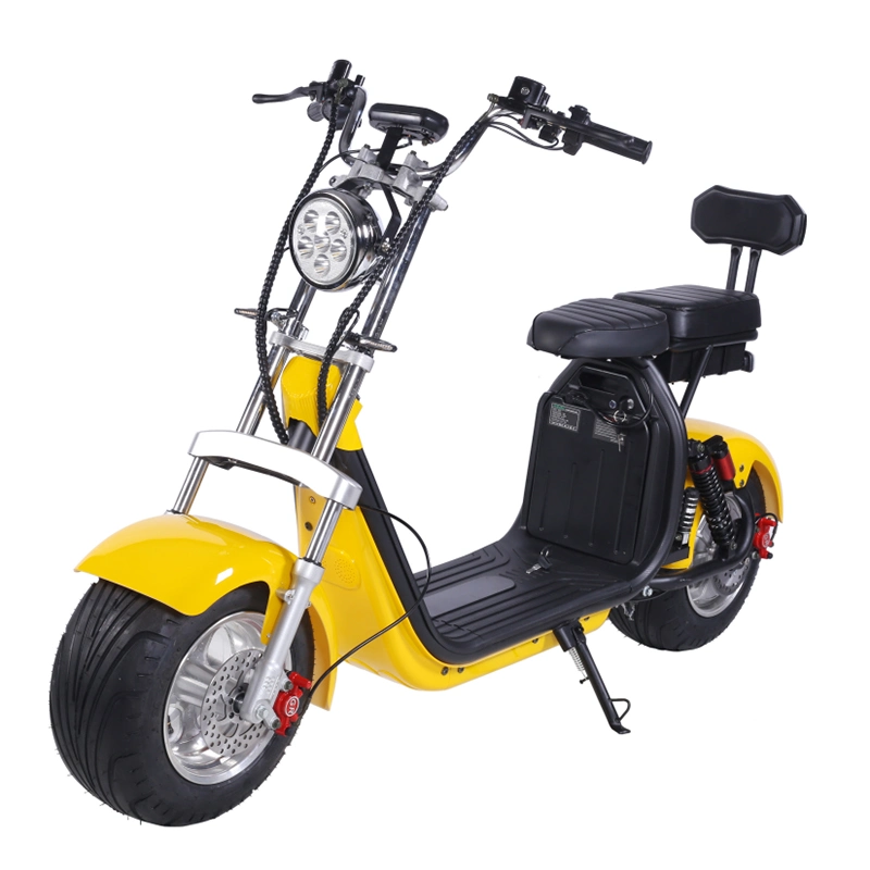 Citycoco Scooter électrique 2 roues avec pneu large Populaire 2000W 60V CE avec batterie au lithium amovible 1500W-2000W 30-50km/H 6-8h