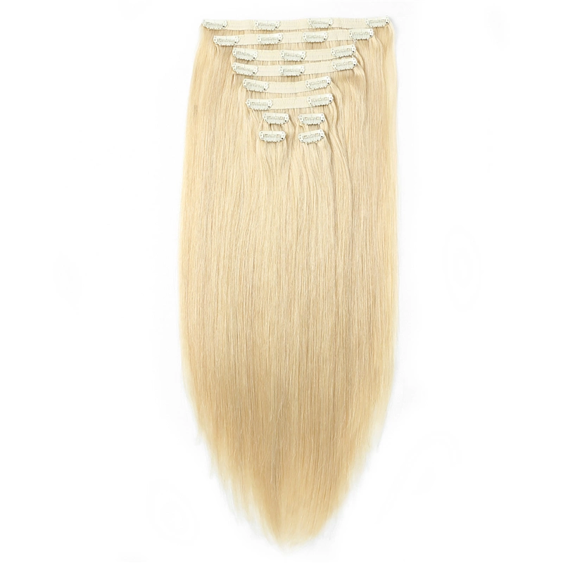 Remy Human Hair Blonde Color Clips in Hair Extensions