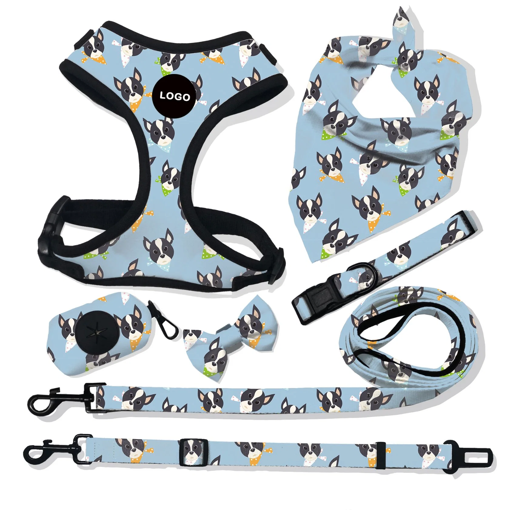 Polyester Dog Harness Set OEM Custom Dog Accessories/Pet Toy/Pet Accessory