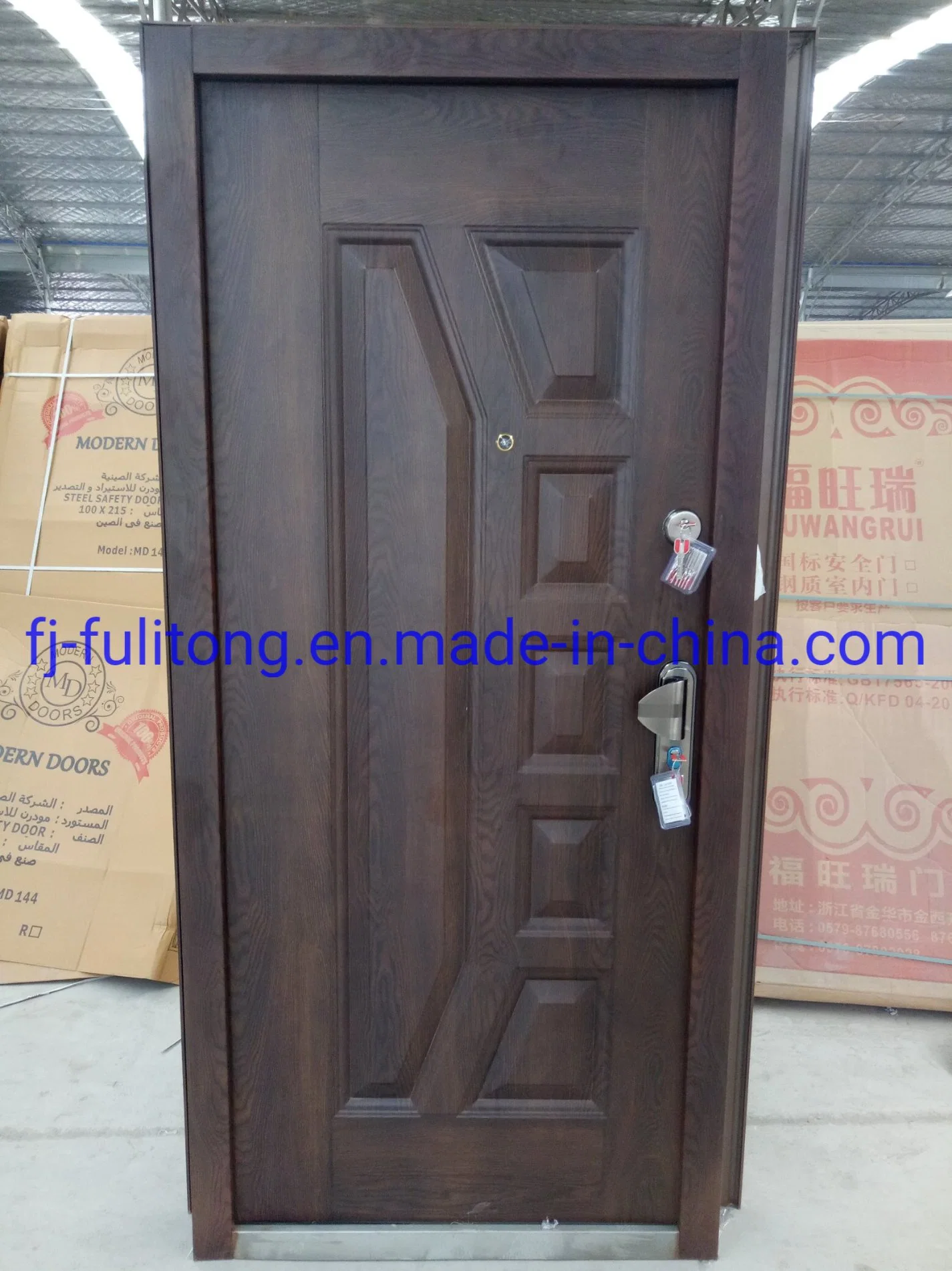 Sliding Glass PVC Steel Balcony Wood Solid Wooden Patio Door