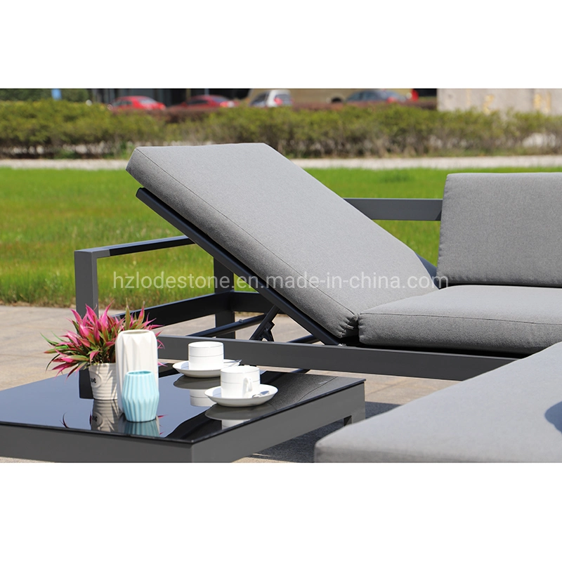 Hot Sale European Style Garden Sofa Set Modern Patio Aluminum Grey Outdoor Furniture