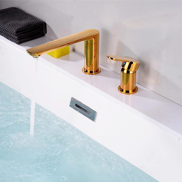 2 Löcher Single Handle Deck Montiert Messing Gold Badewanne Mischer Für Die Raumbadewanne