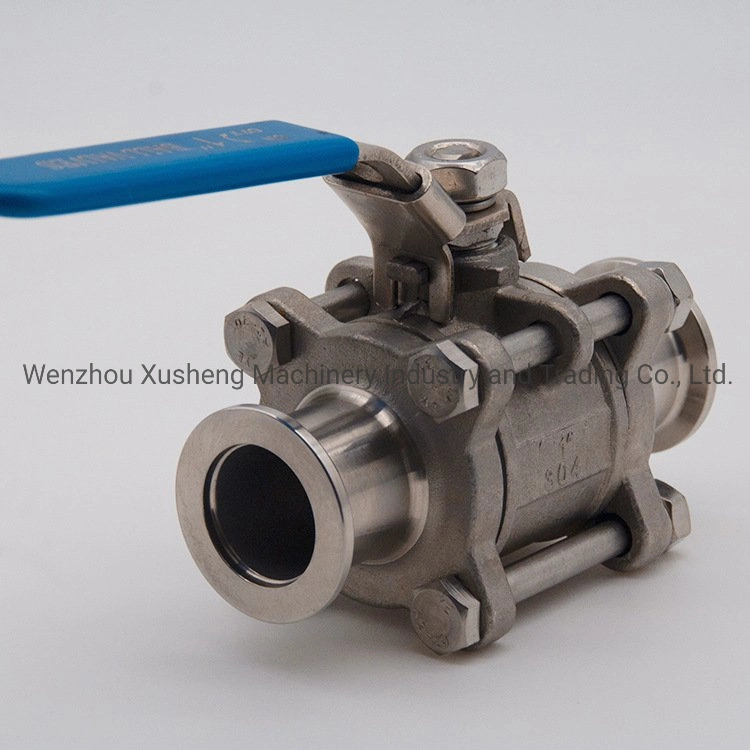 Stainless Steel 3-Piece Vacuum Full Bore Clamp Ball Valve