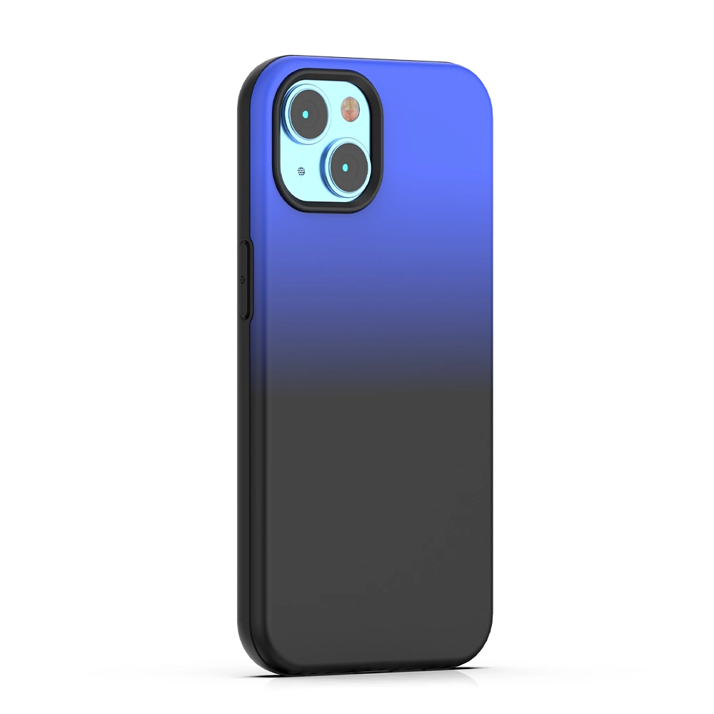 Nouveau style 2 en 1 Coque arrière mobile personnalisée à double dégradé de couleurs peintes pour iPhone 15 14 13 12 11 PRO Max Coque de téléphone portable en TPU PC antichoc combo