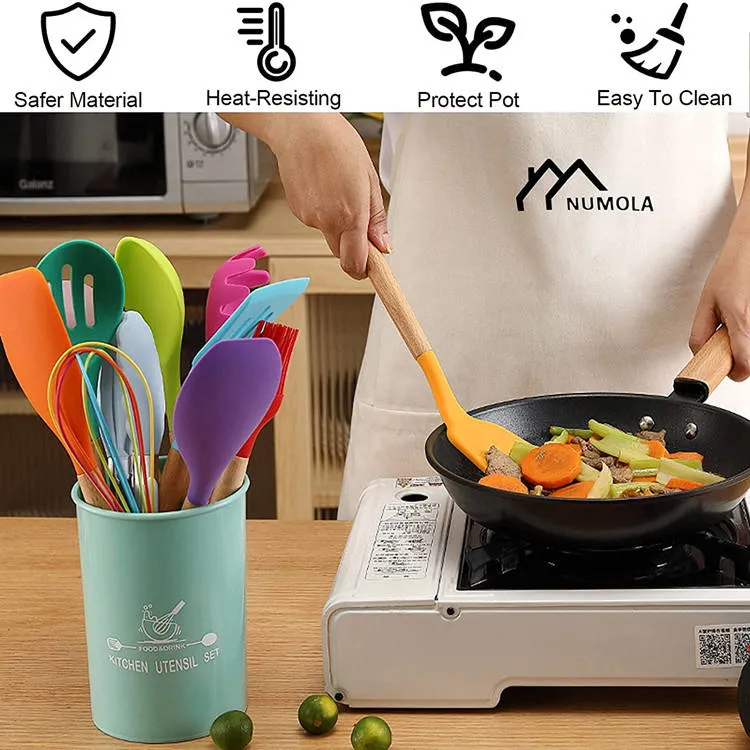 23 PCS Non-Toxic Colorful Heat Resistant Silicone Cooking Utensils