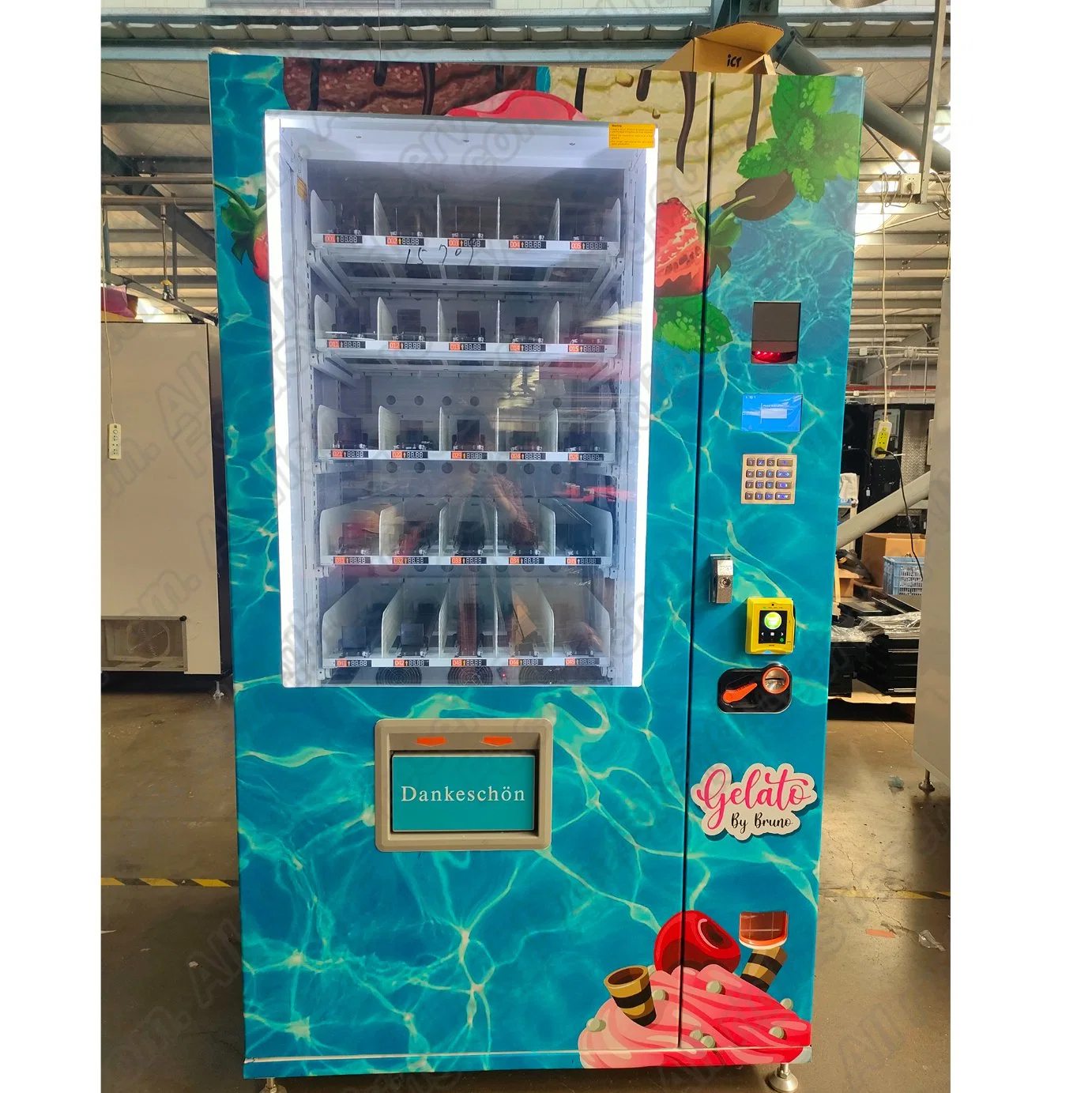 New for 2023 Coin-Operated Self-Service Vandal-Proof WiFi Table Top Ice Cream Vending Machine with Touch Screen