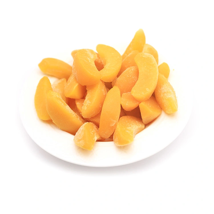 Sinocharm fruta congelada 13-16 Brix amarillo de cortes congelados IQF melocotón sin piel