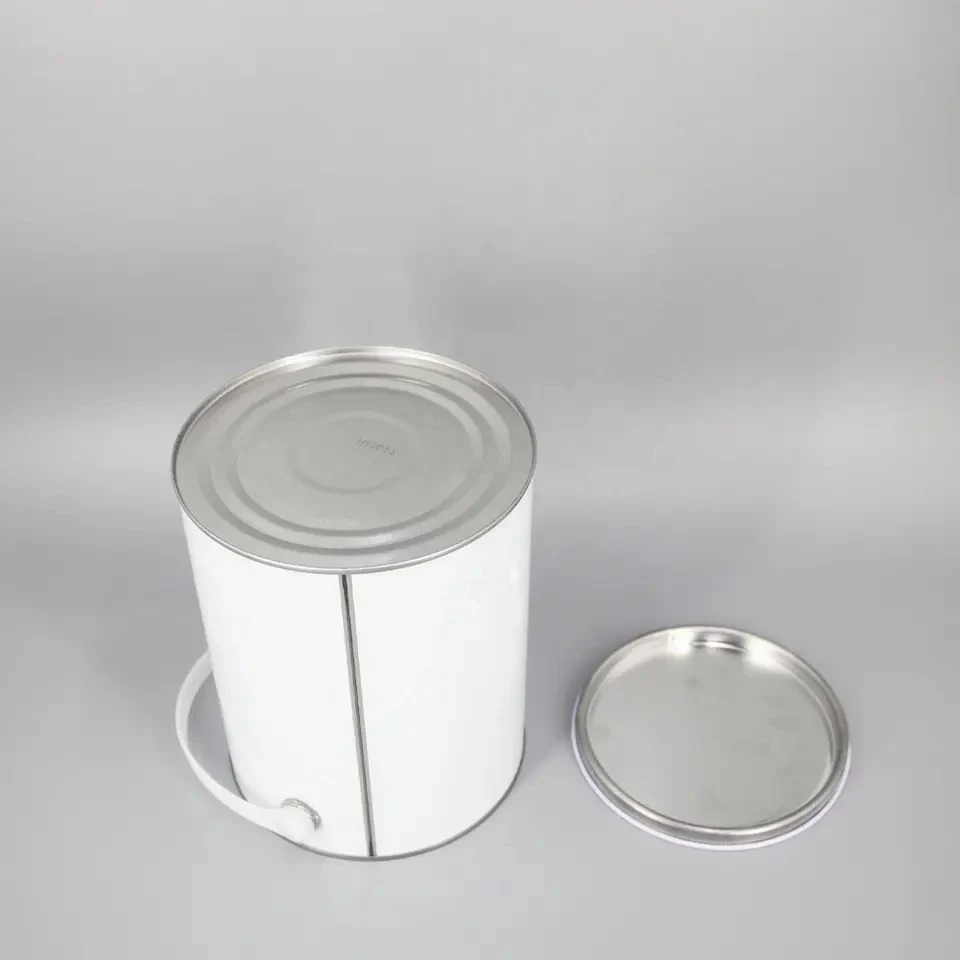 1 Gallon Metal Cans Packaging Removable Well Sealed Clear Paint Can with Plastic Handle