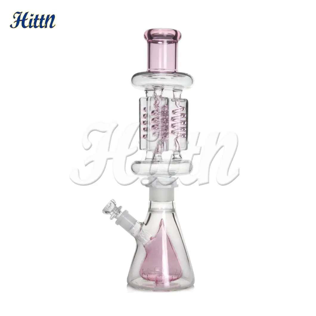 Big Straight Big Freezable bobina Triple Insertar Beaker PERC fumar Set Glycerin Glass Hookah tubo de agua