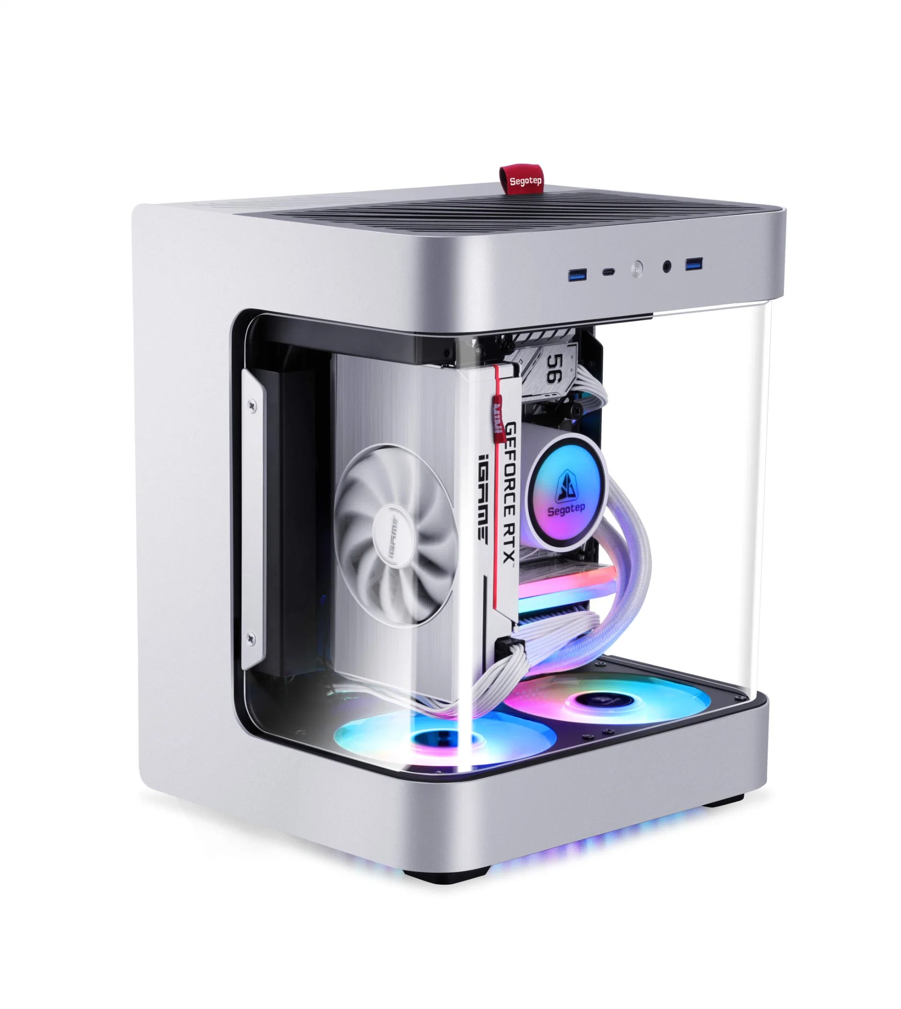 Itx Gaming Case Aluminium Shell Gebogene Glas Desktop-Gaming-Computer Fall