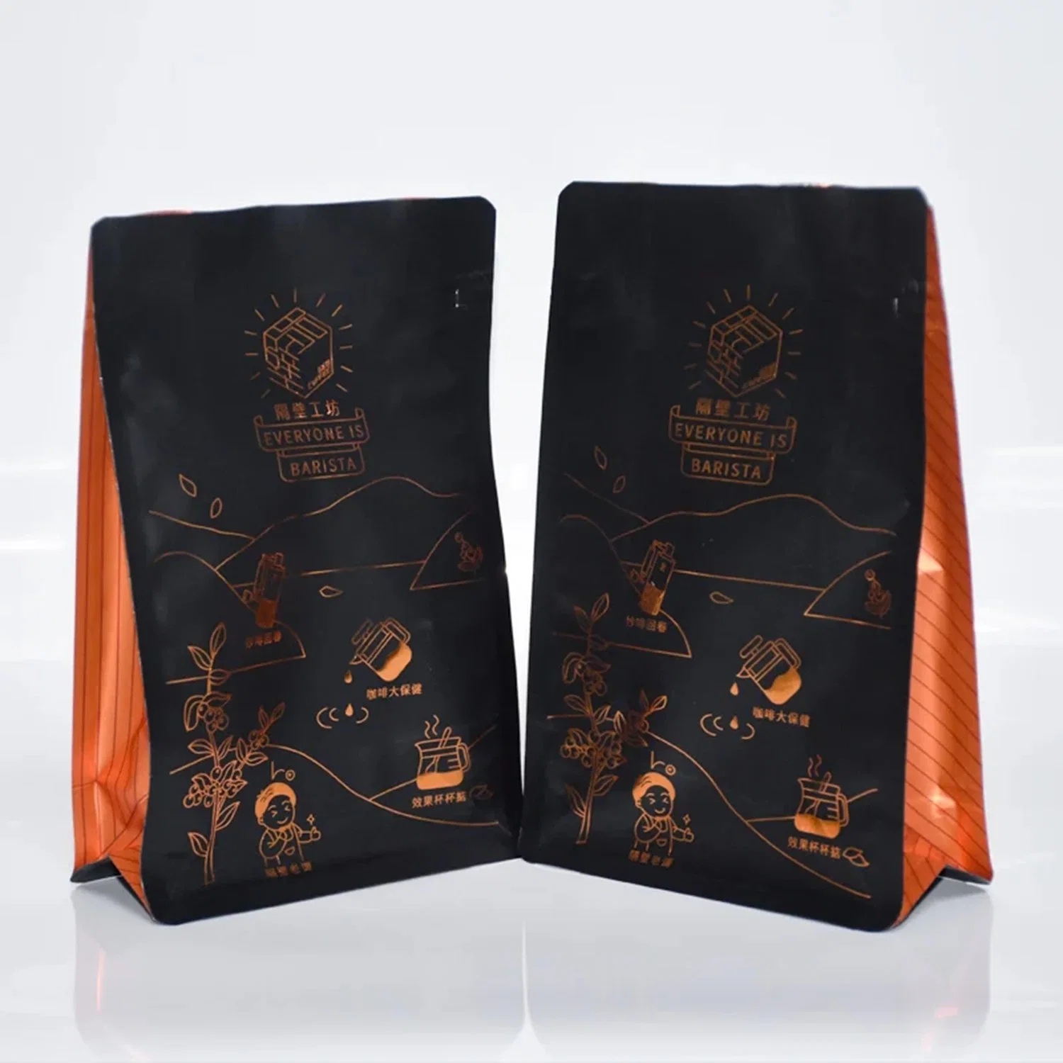 Biodegradable Custom Printing Compostable Coffee Bags Stand up Pouch Kraft Packing Paper