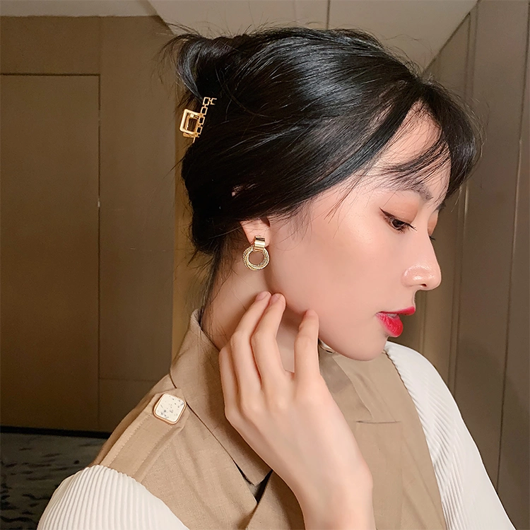 Fashion Metallic Gold Earrings Multiple Small Circle Jewelry