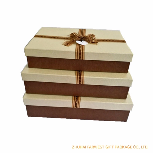 Fancy Paperboard Gift Box Set with 3 Size Bow Tie Box Recyclable OEM Creatively Good Quality Low Price