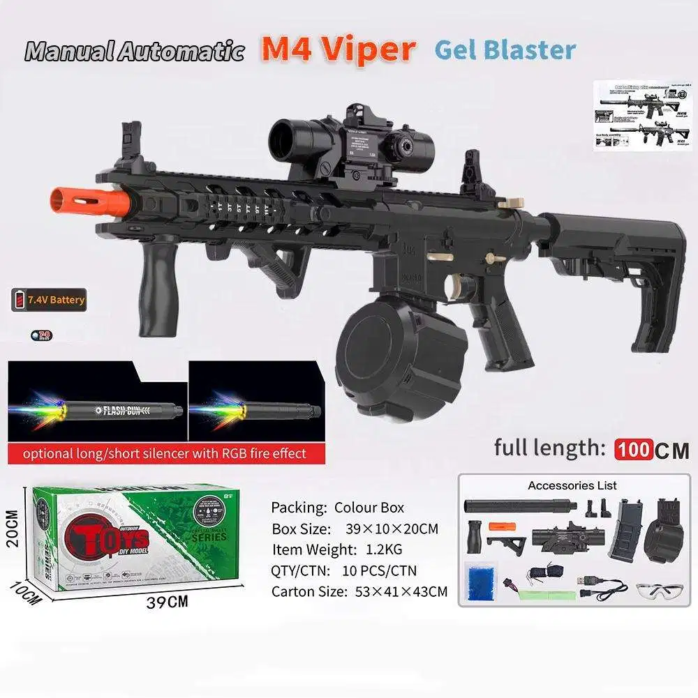 Новые модели M416 Viper Gel Ball Blaster Electric Manual Automatic Двухрежимные электрические игрушечные пистолеты Подарочные для детей готовы Доставка