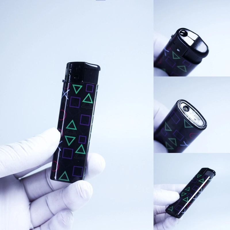 Wrap Electronic Lighter Print Logo with Sticker Special Lighter Fh-608wrap
