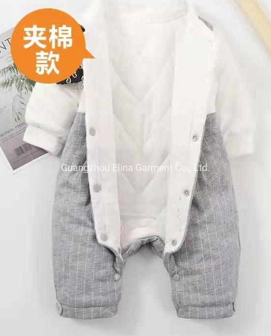 2021 New Winter Gentleman Long-Sleeved Handsome Cotton Romper 2 -Piece Newborn Baby Clothes Boys Apparel