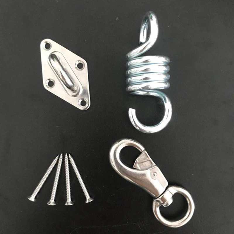 500 Lb Capacity Hammock Chair Hanging Kit Premium Stainless Steel Hammock Spring, Swivel Hook, and Ceiling Hammock Mount with 4 Mount Screws Esg13084