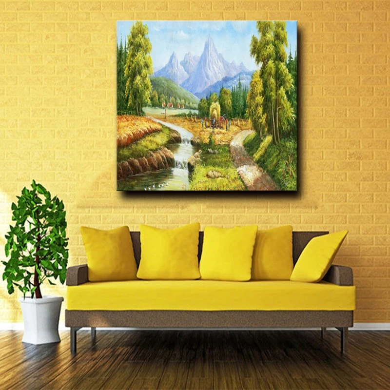 Wholesale Handmade Landscape Oil Painting on Canvas, Handmade Home Decoration Painting