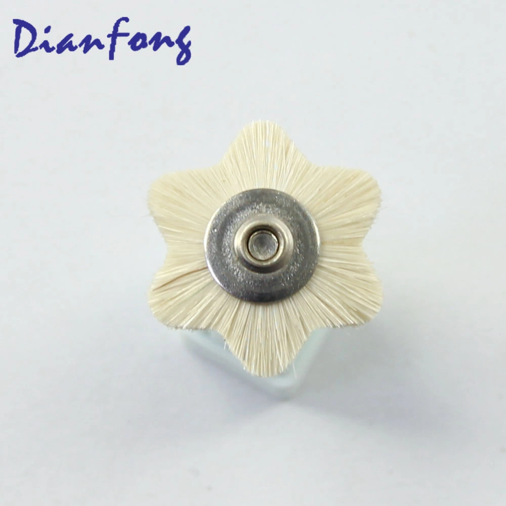 02g22 White Goat Hair Miniature Rough Wheel Dental Polishing Brush