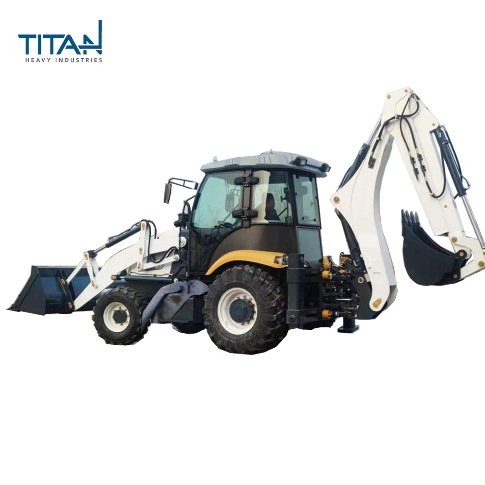 Titan 4x4 tractor with loader and backhoe excavator wheel mini backhoe loader